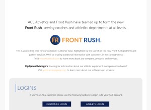How acsathletics.com looks like on a tablet such as an iPad.