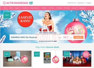 How actievandedag.nl looks like on a tablet such as an iPad.