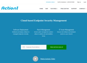 How action1.com looks like on a tablet such as an iPad.