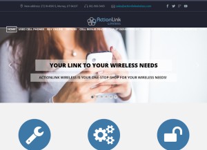 How actionlinkwireless.com looks like on a tablet such as an iPad.