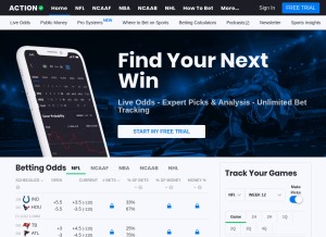 How actionnetwork.com looks like on a tablet such as an iPad.
