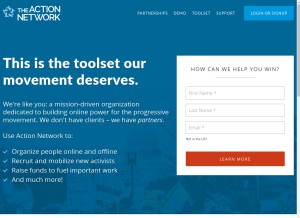 How actionnetwork.org looks like on a tablet such as an iPad.