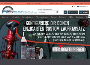 How actionsports.de looks like on a tablet such as an iPad.