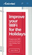 How actiontec.com looks like on a mobile device such as an iPhone.