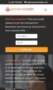 How activatedyou.com looks like on a mobile device such as an iPhone.