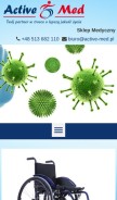 How active-med.pl looks like on a mobile device such as an iPhone.
