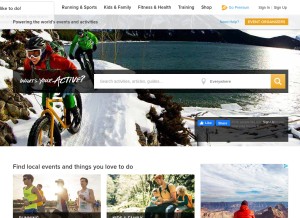 How active.com looks like on a tablet such as an iPad.