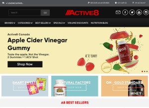 How active8canada.com looks like on a tablet such as an iPad.