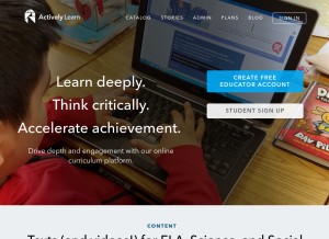 How activelylearn.com looks like on a tablet such as an iPad.