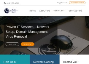 How activesolutionsgroup.com looks like on a tablet such as an iPad.