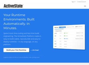 How activestate.com looks like on a tablet such as an iPad.