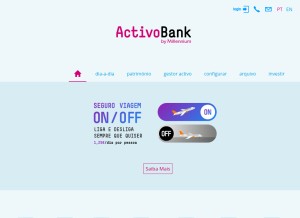 How activobank.pt looks like on a tablet such as an iPad.