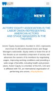 How actorsequity.org looks like on a mobile device such as an iPhone.