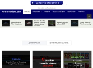 How actu-solutions.com looks like on a tablet such as an iPad.