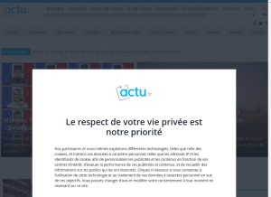 How actu.fr looks like on a tablet such as an iPad.