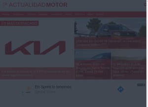 How actualidadmotor.com looks like on a tablet such as an iPad.