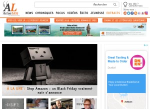 How actualitte.com looks like on a tablet such as an iPad.