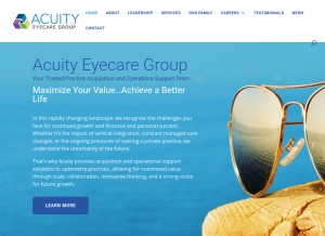 How acuityeyecaregroup.com looks like on a tablet such as an iPad.