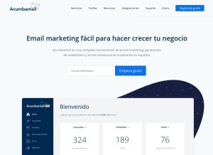 How acumbamail.com looks like on a tablet such as an iPad.
