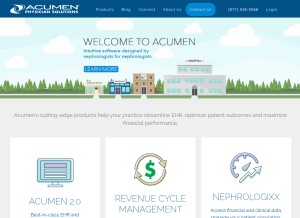 How acumenmd.com looks like on a tablet such as an iPad.