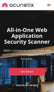 How acunetix.com looks like on a mobile device such as an iPhone.