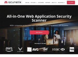 How acunetix.com looks like on a tablet such as an iPad.
