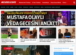 How acunn.com looks like on a tablet such as an iPad.