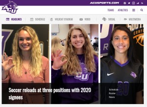 How acusports.com looks like on a tablet such as an iPad.