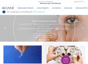 How acuvue.com looks like on a tablet such as an iPad.