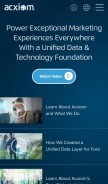 How acxiom.com looks like on a mobile device such as an iPhone.