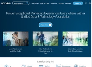How acxiom.com looks like on a tablet such as an iPad.