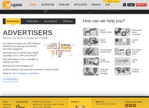 How ad4game.com looks like on a tablet such as an iPad.