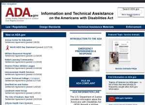 How ada.gov looks like on a tablet such as an iPad.
