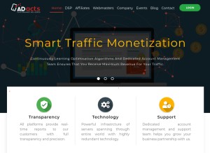 How adacts.com looks like on a tablet such as an iPad.