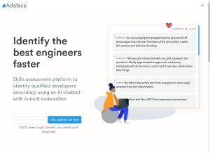 How adaface.com looks like on a tablet such as an iPad.