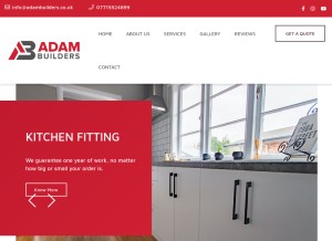How adambuilders.co.uk looks like on a tablet such as an iPad.