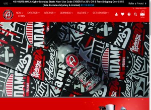 How adamspolishes.com looks like on a tablet such as an iPad.