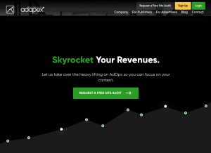 How adapex.io looks like on a tablet such as an iPad.