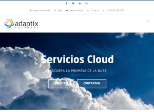 How adaptixnetworks.com looks like on a tablet such as an iPad.