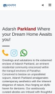 How adarshparkland.gen.in looks like on a mobile device such as an iPhone.