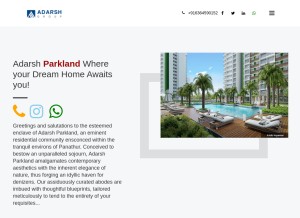 How adarshparkland.gen.in looks like on a tablet such as an iPad.