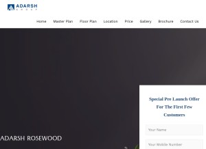 How adarshrosewood.co looks like on a tablet such as an iPad.
