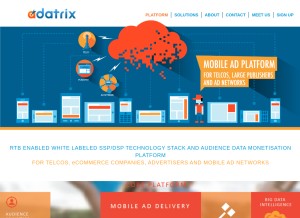 How adatrix.com looks like on a tablet such as an iPad.