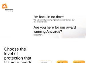How adaware.com looks like on a tablet such as an iPad.
