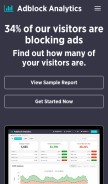 How adblockanalytics.com looks like on a mobile device such as an iPhone.