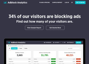 How adblockanalytics.com looks like on a tablet such as an iPad.