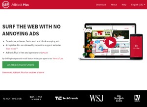 How adblockplus.org looks like on a tablet such as an iPad.