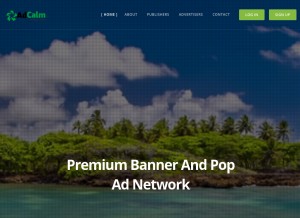 How adcalm.com looks like on a tablet such as an iPad.