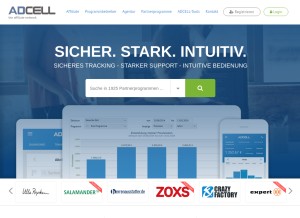 How adcell.de looks like on a tablet such as an iPad.