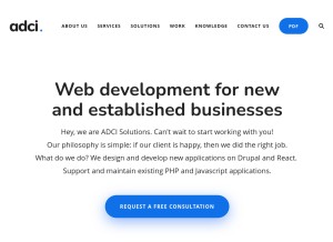 How adcisolutions.com looks like on a tablet such as an iPad.